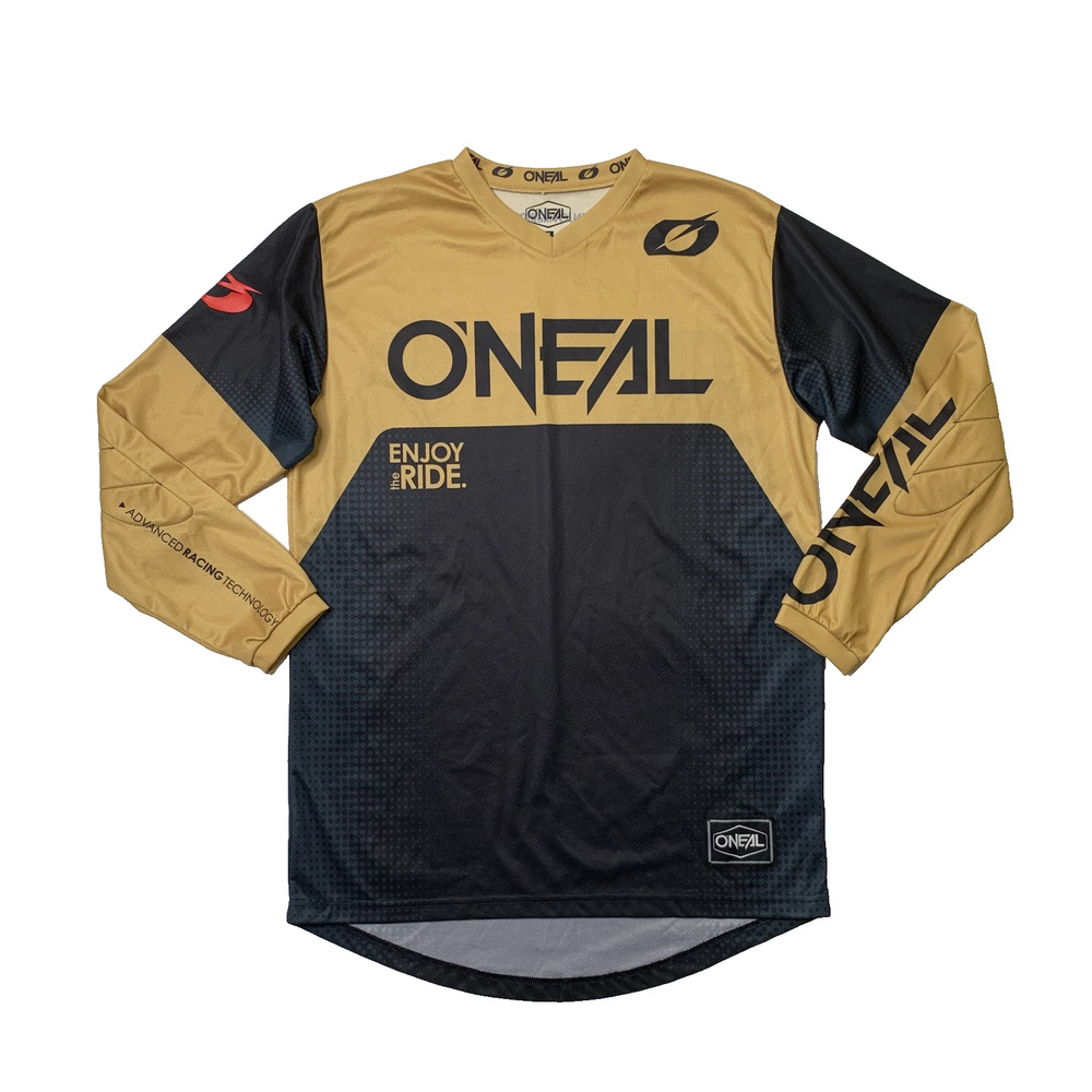 O'neal Motocross Jersey Mens Small Gold Black Element Racewear V.23 Elbow Pads